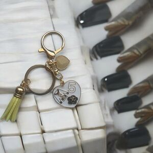 Gold and Cream Keychain Accessory